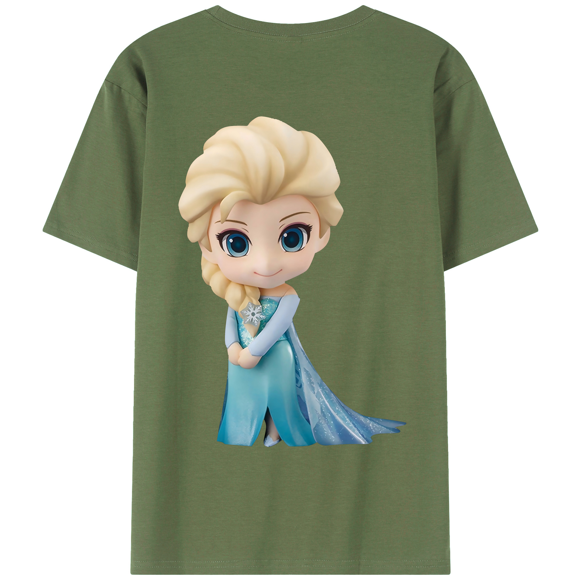（画像用） アナと雪の女王 アンナ エルサ Frozen Anna Elsa 綿100％ メンズ半袖Tシャツ（バックプリント） 通気性